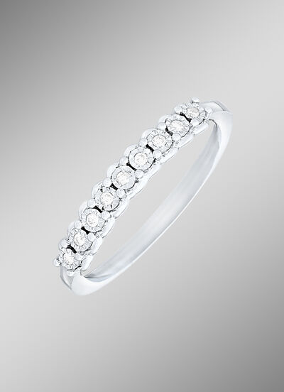 Damenring in Weißgold mit Brillanten 