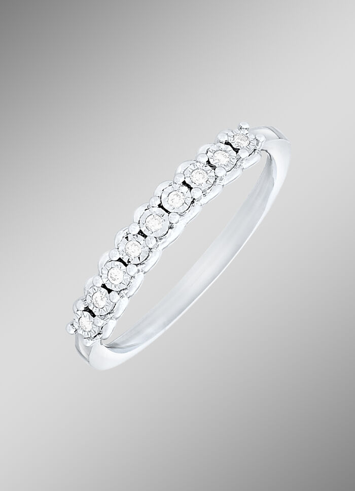 Damenring in Weißgold mit Brillanten 