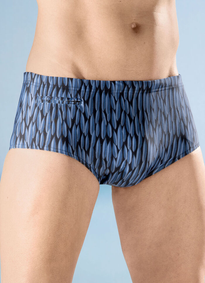 Badehose in h&ouml;herer Slipform mit Rei&szlig;verschlusstasche 