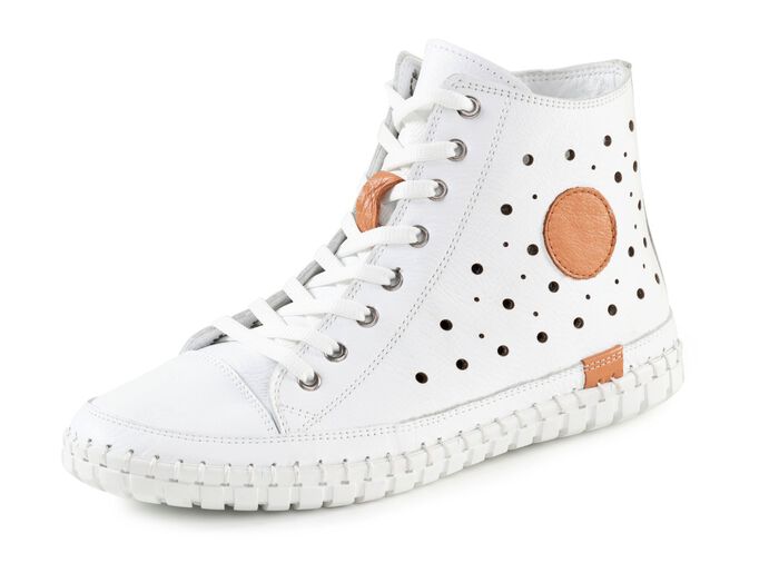 Gemini, sommerliche Damen-Boots, Weite G, mit herausnehmbarem Fu&szlig;bett WEISS