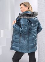 Jacke mit figurfreundlicher Längssteppung seitlich PFAUENGRÜN