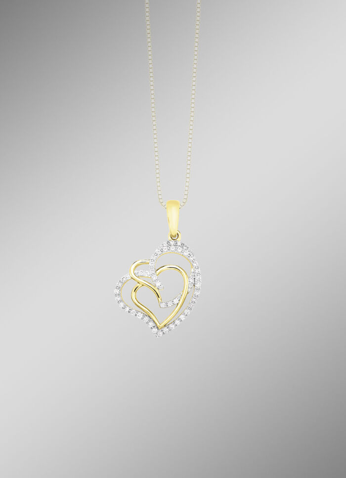 Herz-Anh&auml;nger mit 45 Diamanten 