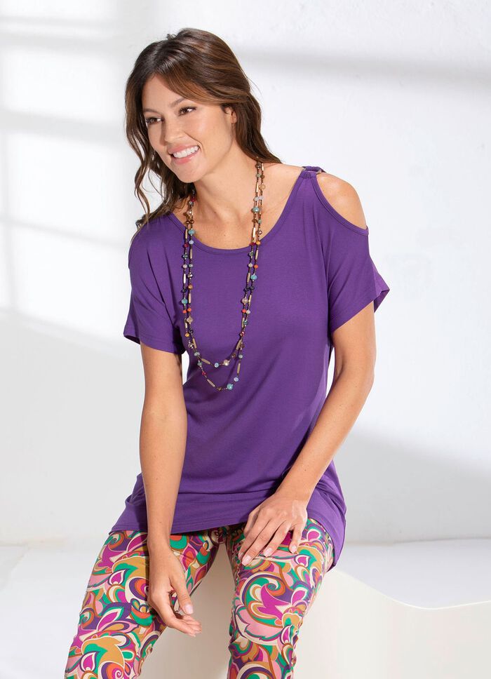 Raffiniert gestyltes Shirt in 2 Farben LILA