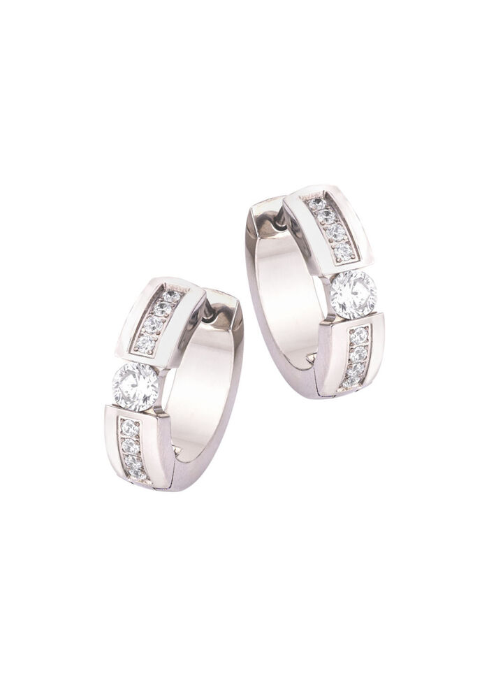 Elegante Klappcreolen mit synth. Zirkonia 