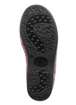 Warme Damen-Hausschuhe, Weite H, mit Wolle BORDEAUX