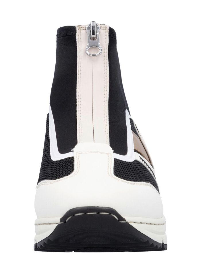 Rieker, stylische Damen-Boots, Weite G, mit herausnehmbarem Fu&szlig;bett CREME-SCHWARZ-BRAUN