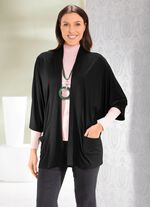 Shirtjacke in verschlussloser Form in 2 Farben SCHWARZ