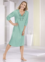 Wadenlanges Nachthemd mit 3/4 langen &Auml;rmeln JADE