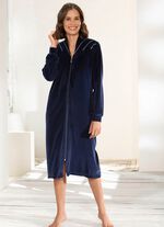 Hausmantel mit durchgehendem Rei&szlig;verschluss 