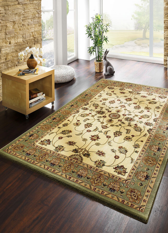 Br&uuml;cken und Teppiche mit feinen floralen Details GR&Uuml;N