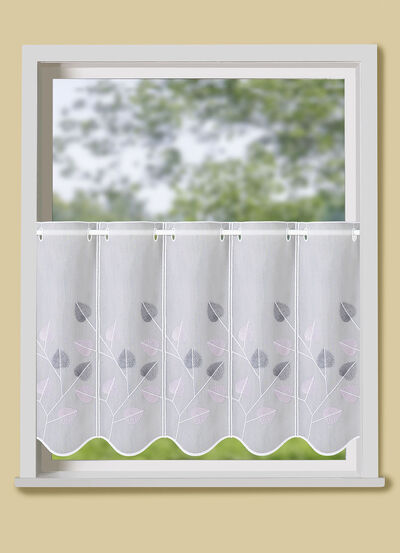 Fein bestickter Kleinfenster-Store 