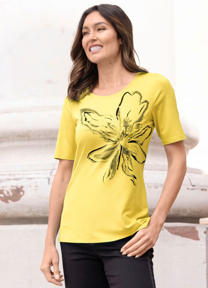 Shirt mit Flatlocknaht GELB