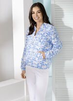 Blusenjacke mit gesmokten Abschlüssen 