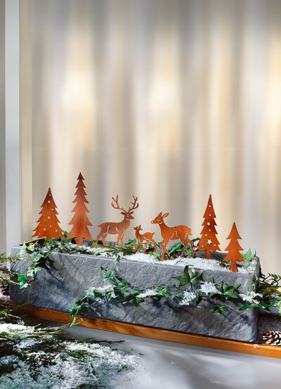 Dekostecker, 7-teilig, aus Metall in Rostoptik 