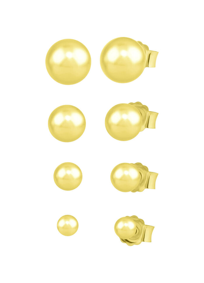 Elegantes vergoldetes Ohrstecker-Set, 4 Paar 