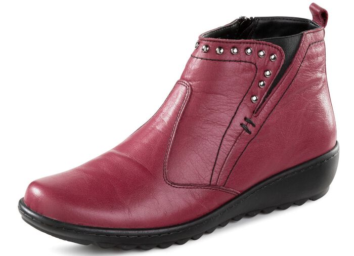 Gemini, bequeme Damen-Boots, Weite G, mit herausnehmbarem Fu&szlig;bett BORDEAUX