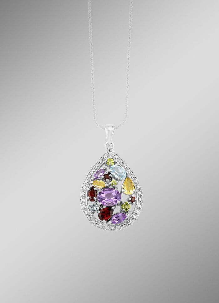 Zeitlose Schönheit: Garnitur mit Diamant und Edelsteinen 