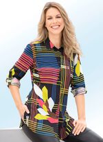 Bunte Longbluse mit Inkjet-Druck 