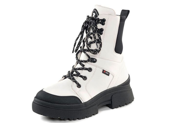 Rieker Stiefelette aus Nappaleder CREMEWEISS-SCHWARZ