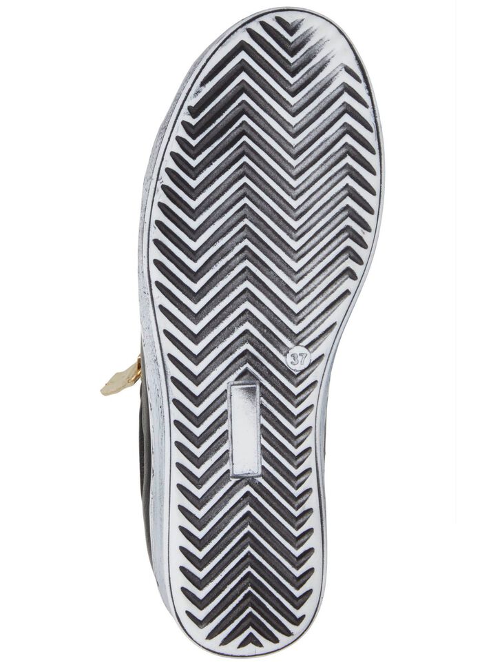 Andrea Conti Sneaker mit pfiffiger Kontrast-Schn&uuml;rung SCHWARZ-GOLD