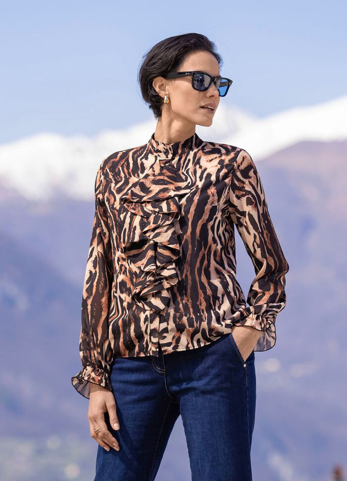 Bluse mit verspielten Volants 