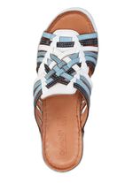 Gemini Pantolette mit raffinerten Flechtriemchen WEISS-BLAU