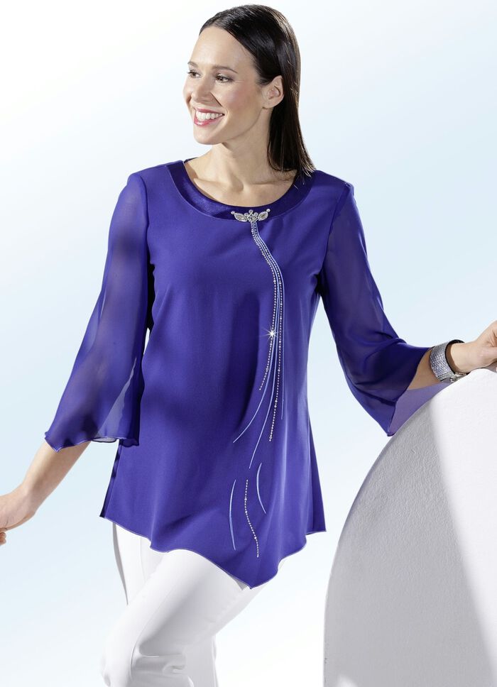 Tunika mit gl&auml;nzenden Schmucksteinen 