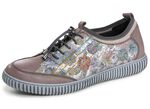 Gemini Sneaker aus teilweise floral bedrucktem Rindleder TAUPE-BUNT
