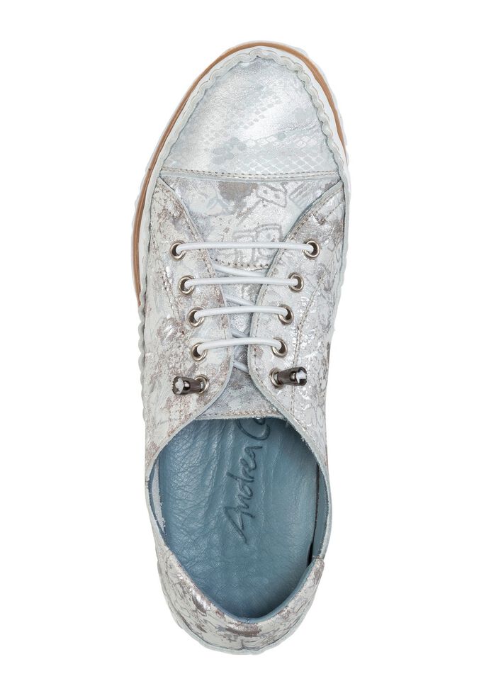 Andrea Conti Mokassin-Slipper mit Metallic-Schimmer 