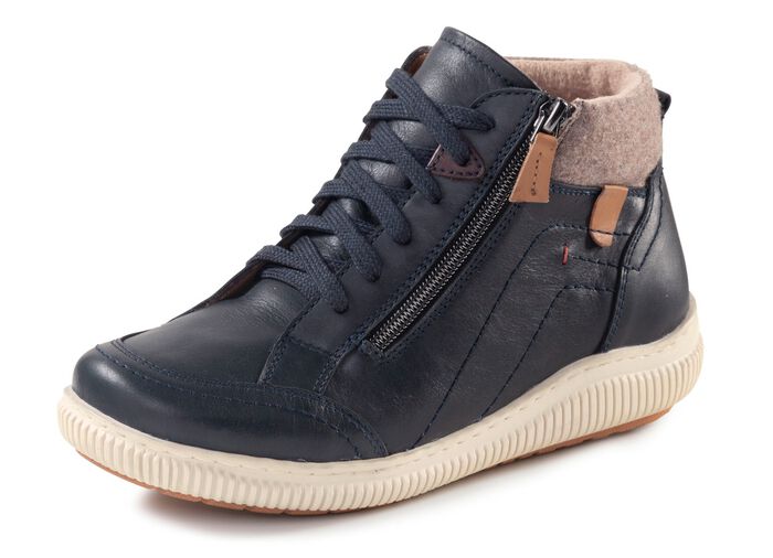 ELENA EDEN, bequeme Damen-Boots, Weite H, mit herausnehmbarem Fu&szlig;bett MARINE