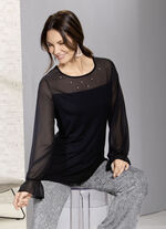 Exzellentes Shirt mit Chiffon-Verarbeitung 