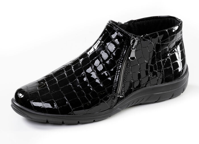 ELENA EDEN, bequeme Damen-Boots, Weite H, mit herausnehmbarem Fußbett SCHWARZ