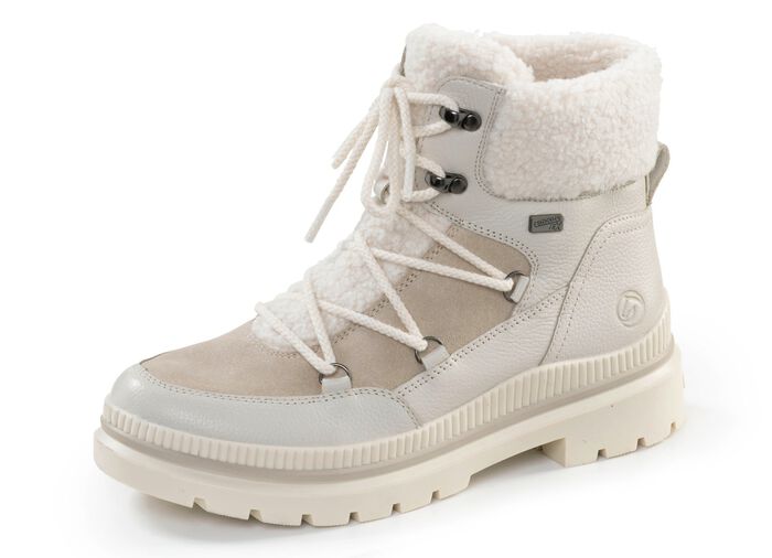 Remonte, gef&uuml;tterte Damen-Boots, Winterschuhe, Weite G, mit Rei&szlig;verschluss ECRU-BEIGE