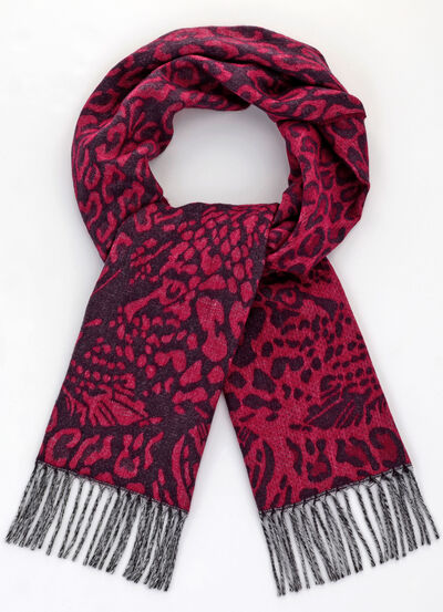 Schal mit Raubtierfell-Dessin 