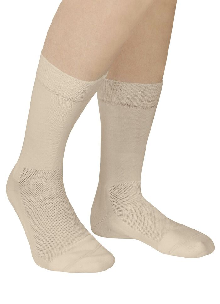 Zweierpack Komfort-Kniestr&uuml;mpfe oder -Socken BEIGE