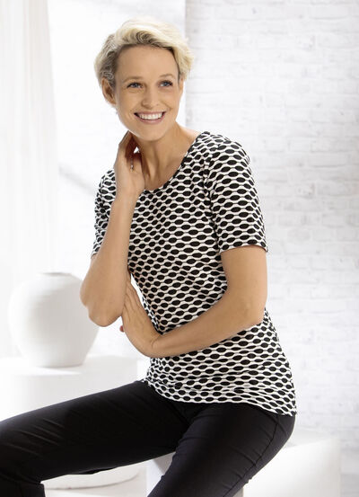 Shirt mit interessanter zweifarbiger Struktur in 2 Farben 