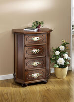 Stilvolle Kommode mit handbemalter Blumendekoration NUSSBAUM