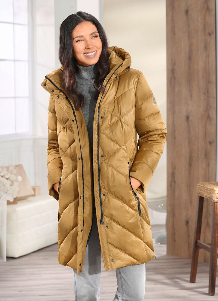 Funktions-Kurzmantel mit abnehmbarer Kapuze MESSING