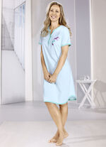 Zweierpack Nachthemden, Knielang mit Knopfleiste und kurzen &Auml;rmeln 