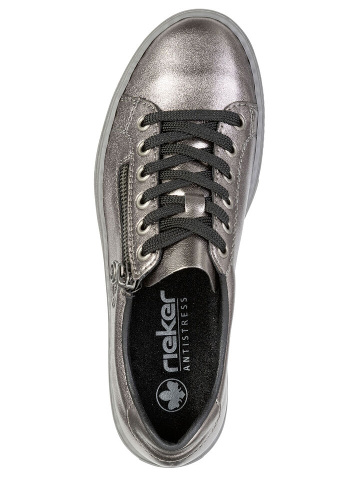 Rieker, modische Damen-Sneaker, mit Reißverschluss ALTSILBER