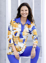 Ausdrucksstarkes Poloshirt mit V-Ausschnitt 