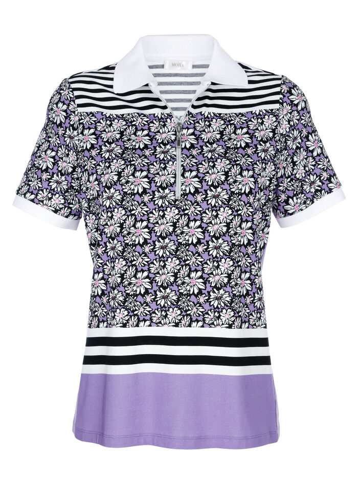 Poloshirt mit Allovermuster 
