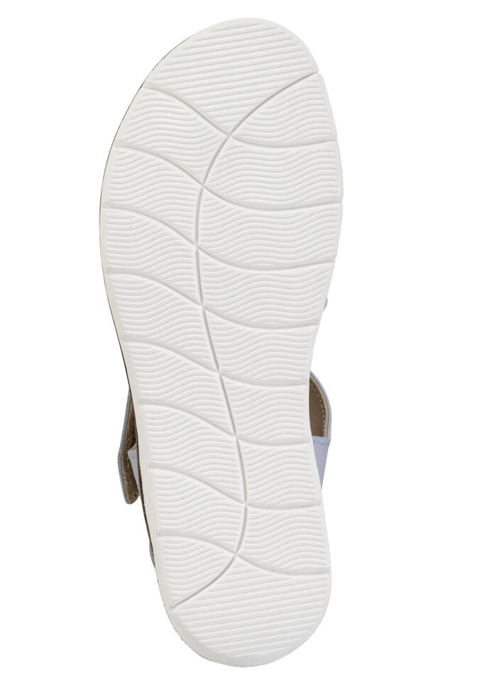 ELENA EDEN, modische Damen-Sandale, Weite H, mit herausnehmbarem Fu&szlig;bett BLEU