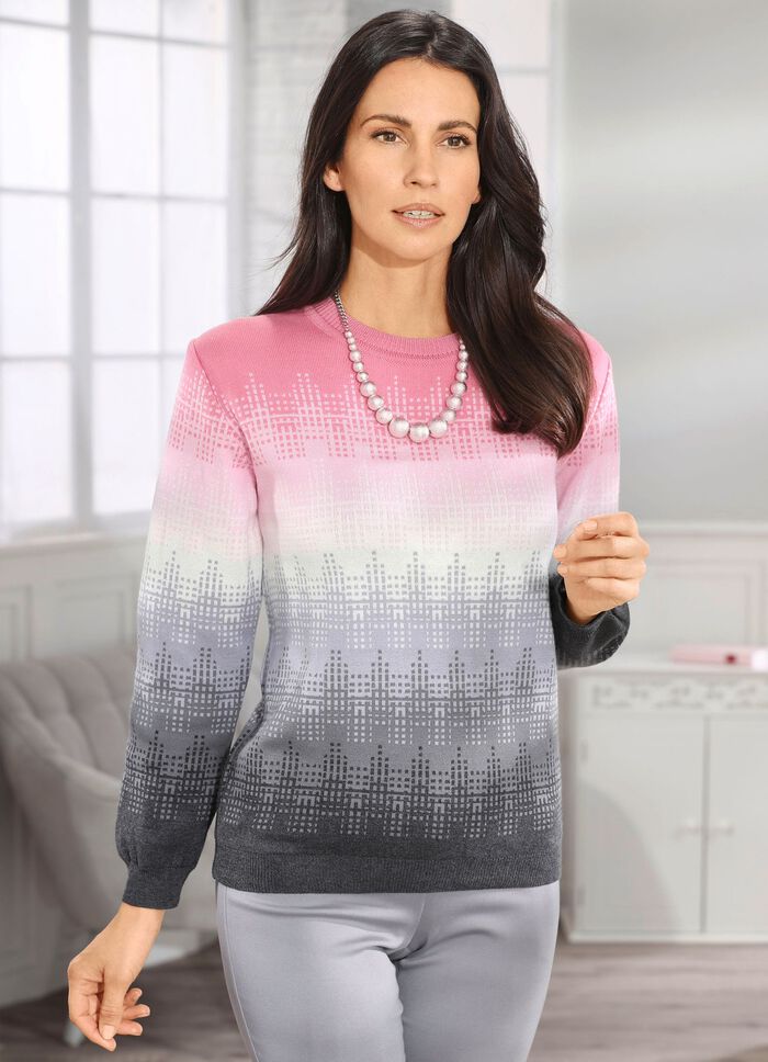 Pullover in Jacquard-Dessin ROS&Eacute;-WEISS-GRAU
