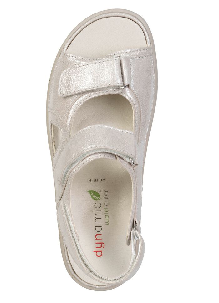 Waldl&auml;ufer, bequeme Damen-Sandalen, Weite H, mit herausnehmbarem Fu&szlig;bett CHAMPAGNER