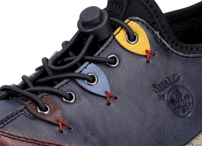 Rieker Slipper mit elastischem Schnellschn&uuml;rsystem BLAU-BUNT