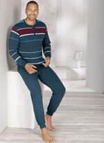 Schlafanzug mit Knopfleiste und B&uuml;ndchenabschl&uuml;ssen  