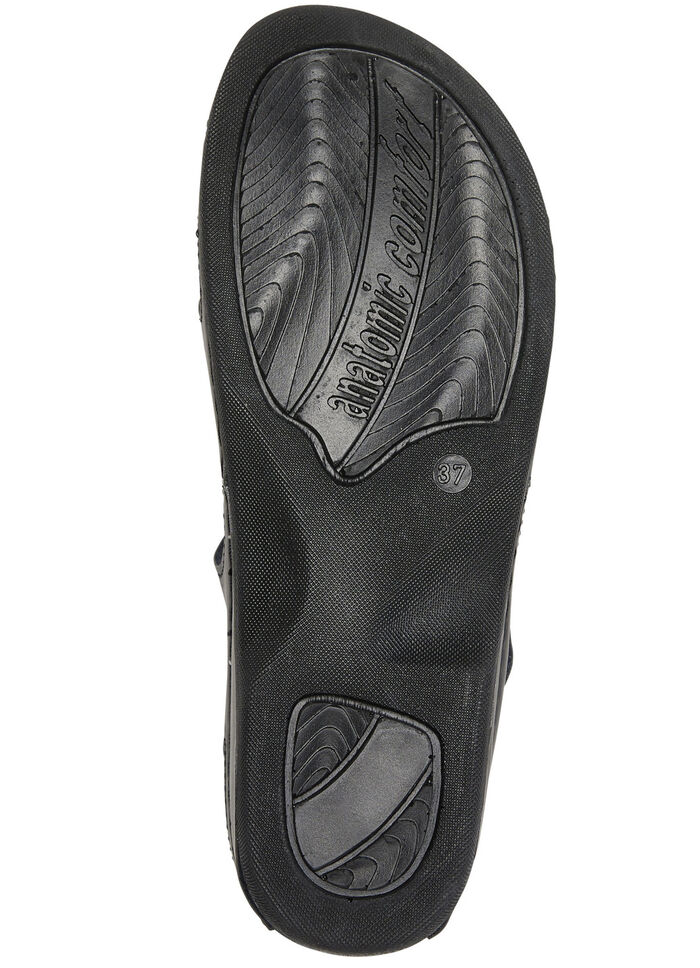 ELENA EDEN, klassische Damen-Sandalen, Weite H, mit Klettverschluss SCHWARZ