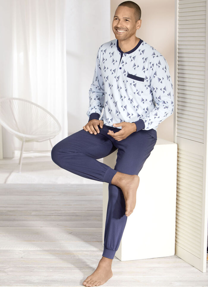 Zweierpack Schlafanzüge mit Knopfleiste und Bündchenabschlüssen 