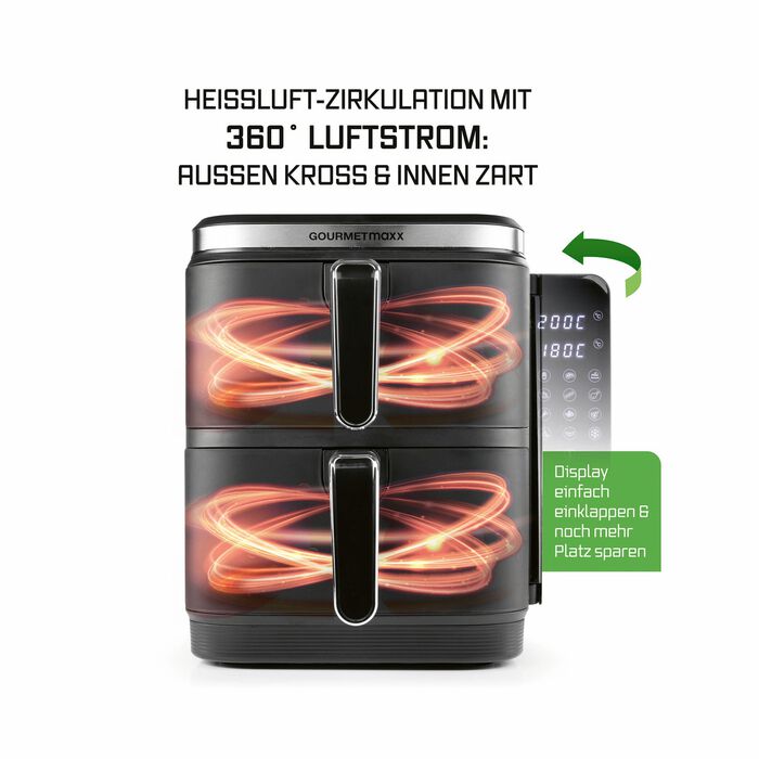 Digitale Doppelkammer-Hei&szlig;luftfritteuse &bdquo;FryUP&ldquo; 